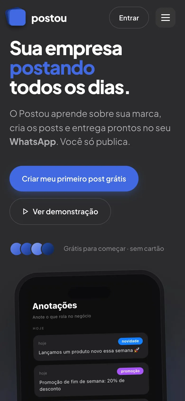 Postou on mobile